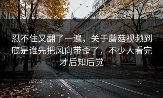忍不住又翻了一遍，关于蘑菇视频到底是谁先把风向带歪了，不少人看完才后知后觉