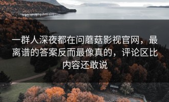 一群人深夜都在问蘑菇影视官网，最离谱的答案反而最像真的，评论区比内容还敢说