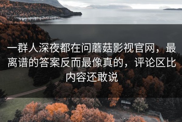 一群人深夜都在问蘑菇影视官网，最离谱的答案反而最像真的，评论区比内容还敢说