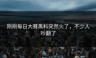 刚刚每日大赛黑料突然火了，不少人吵翻了