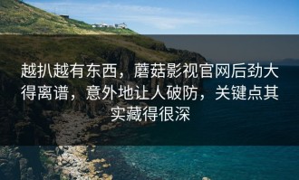 越扒越有东西，蘑菇影视官网后劲大得离谱，意外地让人破防，关键点其实藏得很深