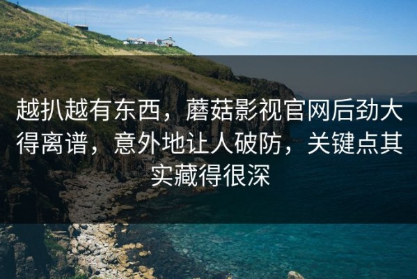 越扒越有东西，蘑菇影视官网后劲大得离谱，意外地让人破防，关键点其实藏得很深