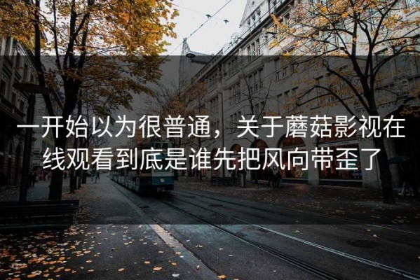 一开始以为很普通，关于蘑菇影视在线观看到底是谁先把风向带歪了