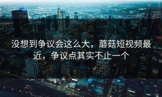 没想到争议会这么大，蘑菇短视频最近，争议点其实不止一个