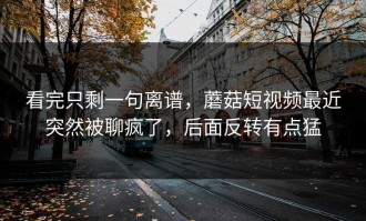 看完只剩一句离谱，蘑菇短视频最近突然被聊疯了，后面反转有点猛