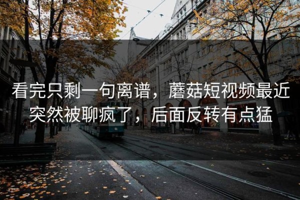 看完只剩一句离谱，蘑菇短视频最近突然被聊疯了，后面反转有点猛