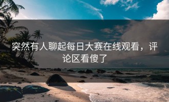 突然有人聊起每日大赛在线观看，评论区看傻了