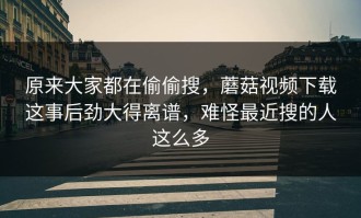 原来大家都在偷偷搜，蘑菇视频下载这事后劲大得离谱，难怪最近搜的人这么多