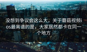 没想到争议会这么大，关于蘑菇视频ios最离谱的是，大家居然都卡在同一个地方