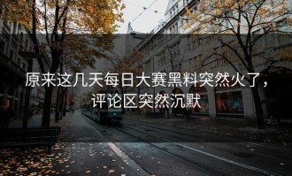 原来这几天每日大赛黑料突然火了，评论区突然沉默