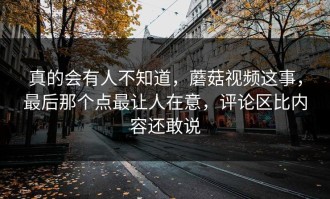 真的会有人不知道，蘑菇视频这事，最后那个点最让人在意，评论区比内容还敢说