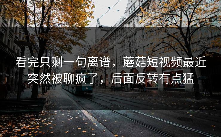 看完只剩一句离谱，蘑菇短视频最近突然被聊疯了，后面反转有点猛