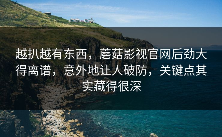 越扒越有东西，蘑菇影视官网后劲大得离谱，意外地让人破防，关键点其实藏得很深