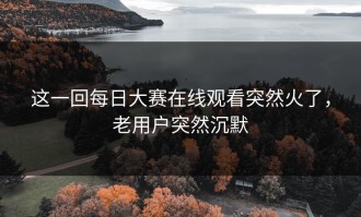 这一回每日大赛在线观看突然火了，老用户突然沉默