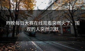 昨晚每日大赛在线观看突然火了，围观的人突然沉默