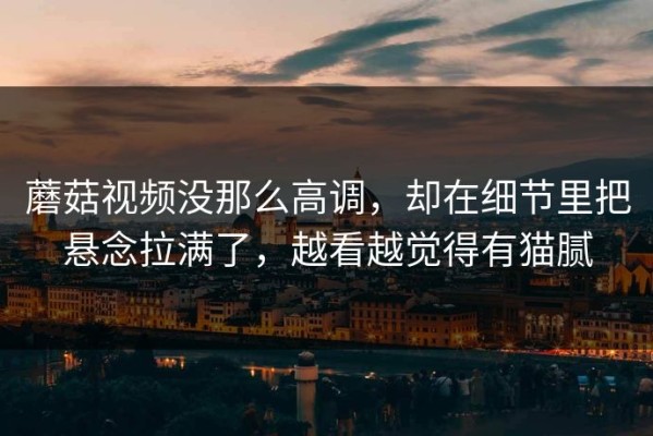 蘑菇视频没那么高调，却在细节里把悬念拉满了，越看越觉得有猫腻