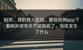 别笑，真的有人在找，蘑菇视频app下载相关搜索突然被聊疯了，到底发生了什么