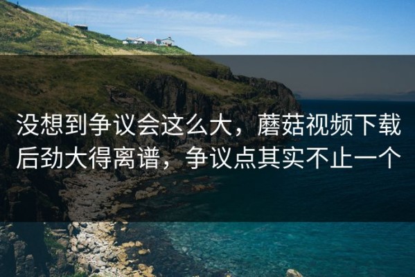 没想到争议会这么大，蘑菇视频下载后劲大得离谱，争议点其实不止一个