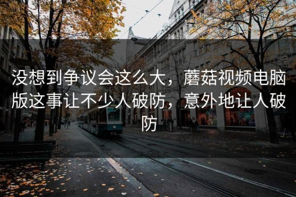 没想到争议会这么大，蘑菇视频电脑版这事让不少人破防，意外地让人破防