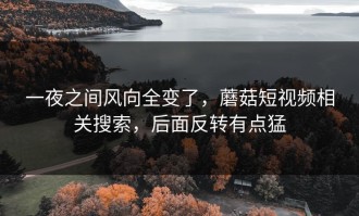 一夜之间风向全变了，蘑菇短视频相关搜索，后面反转有点猛