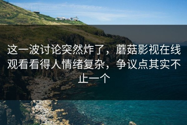 这一波讨论突然炸了，蘑菇影视在线观看看得人情绪复杂，争议点其实不止一个