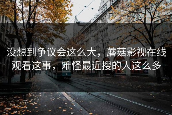 没想到争议会这么大，蘑菇影视在线观看这事，难怪最近搜的人这么多