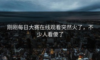 刚刚每日大赛在线观看突然火了，不少人看傻了