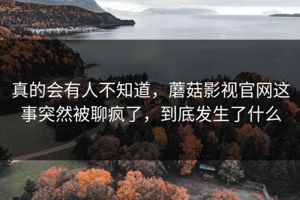 真的会有人不知道，蘑菇影视官网这事突然被聊疯了，到底发生了什么