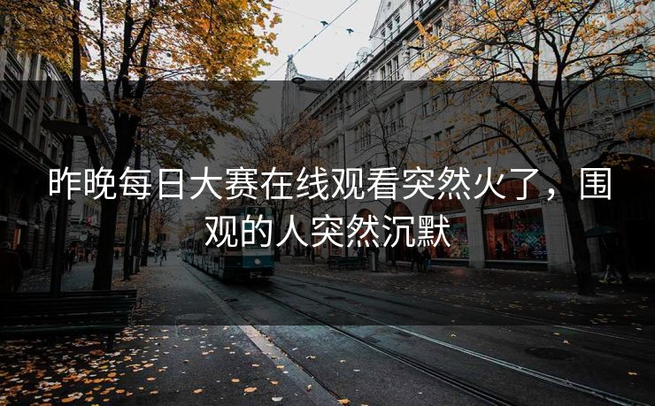 昨晚每日大赛在线观看突然火了，围观的人突然沉默