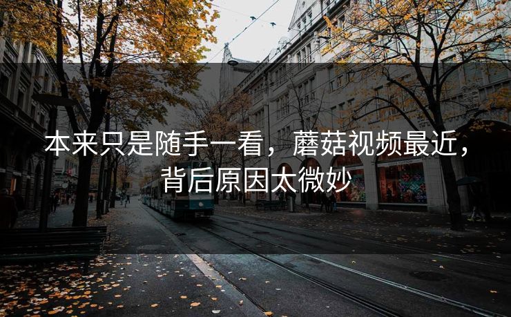 本来只是随手一看，蘑菇视频最近，背后原因太微妙