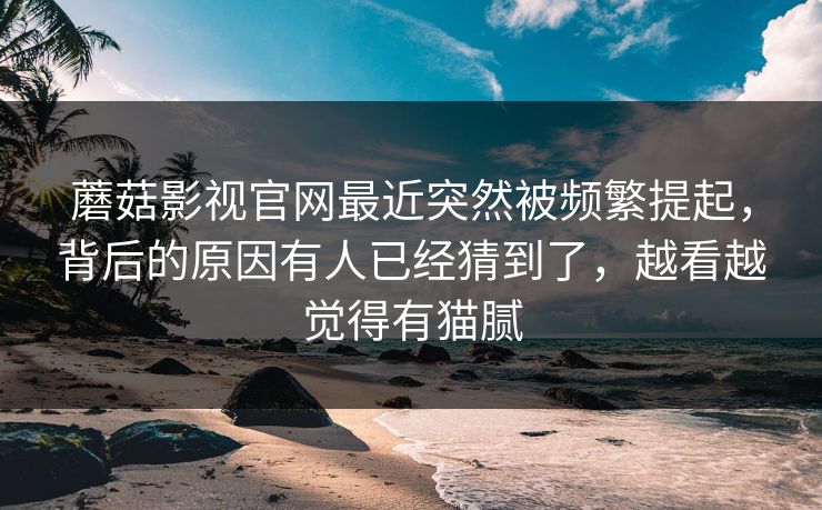 蘑菇影视官网最近突然被频繁提起，背后的原因有人已经猜到了，越看越觉得有猫腻